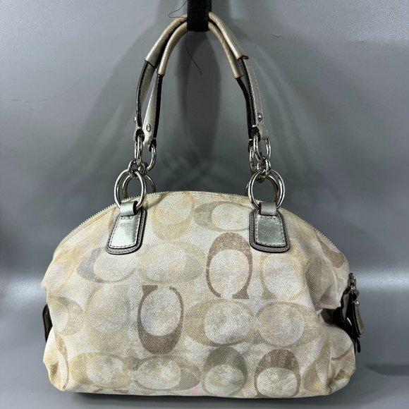 Authentic COACH # 19338 Kristin Signature Dome Sequin Satchel Shoulder Bag - Picture 5 of 14